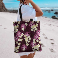 Pink Tropical Hawaii Tote Bag Seamless Monstera Plumeria Hawaiian Pattern LT14 - Polynesian Pride