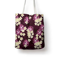 Pink Tropical Hawaii Tote Bag Seamless Monstera Plumeria Hawaiian Pattern LT14 - Polynesian Pride