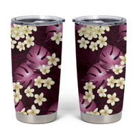 Pink Tropical Hawaii Tumbler Cup Seamless Monstera Plumeria Hawaiian Pattern LT14 Pink - Polynesian Pride