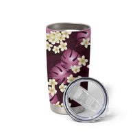 Pink Tropical Hawaii Tumbler Cup Seamless Monstera Plumeria Hawaiian Pattern LT14 - Polynesian Pride