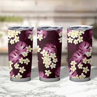 Pink Tropical Hawaii Tumbler Cup Seamless Monstera Plumeria Hawaiian Pattern LT14 - Polynesian Pride