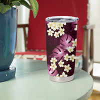 Pink Tropical Hawaii Tumbler Cup Seamless Monstera Plumeria Hawaiian Pattern LT14 - Polynesian Pride