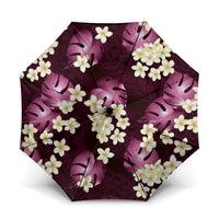 Pink Tropical Hawaii Umbrella Seamless Monstera Plumeria Hawaiian Pattern LT14 One Size Folded 11.42 inch Opened Diameter 37.4 inch Pink - Polynesian Pride
