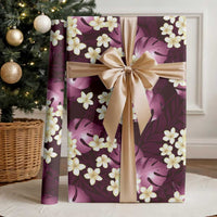 Pink Tropical Hawaii Wrapping Paper Seamless Monstera Plumeria Hawaiian Pattern - Polynesian Pride