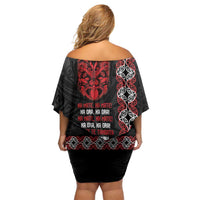Aotearoa Toitu Te Tiriti Off Shoulder Short Dress Honour The Treaty Maori Haka LT14 - Polynesian Pride