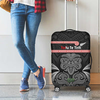 Aotearoa Toitu Te Tiriti Luggage Cover Stand Together! Stand Stronger! - NZ Tiki LT14 - Polynesian Pride
