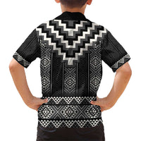 Black Taniko Aotearoa Kid Hawaiian Shirt Niho Taniwha Mix Poutama LT14