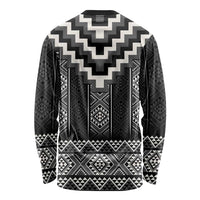 Black Taniko Aotearoa Long Sleeve Shirt Niho Taniwha Mix Poutama LT14