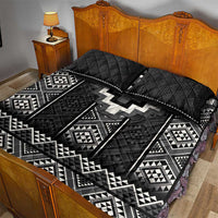 Black Taniko Aotearoa Quilt Bed Set Niho Taniwha Mix Poutama LT14