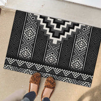 Black Taniko Aotearoa Rubber Doormat Niho Taniwha Mix Poutama LT14