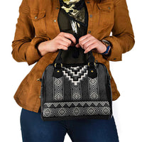 Black Taniko Aotearoa Shoulder Handbag Niho Taniwha Mix Poutama LT14