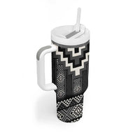 Black Taniko Aotearoa Tumbler With Handle Niho Taniwha Mix Poutama LT14