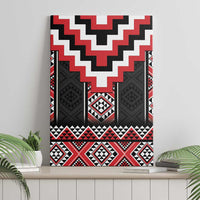 Red Taniko Aotearoa Canvas Wall Art Niho Taniwha Mix Poutama LT14