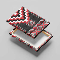 Red Taniko Aotearoa Canvas Wall Art Niho Taniwha Mix Poutama LT14