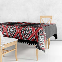 Red Taniko Aotearoa Tablecloth Niho Taniwha Mix Poutama LT14