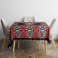 Red Taniko Aotearoa Tablecloth Niho Taniwha Mix Poutama LT14