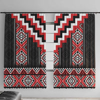 Red Taniko Aotearoa Window Curtain Niho Taniwha Mix Poutama LT14