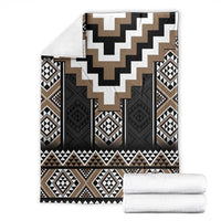 Brown Taniko Aotearoa Blanket Niho Taniwha Mix Poutama LT14