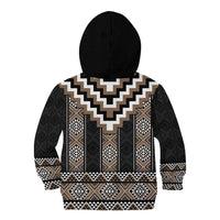 Brown Taniko Aotearoa Kid Hoodie Niho Taniwha Mix Poutama LT14 - Polynesian Pride