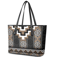 Brown Taniko Aotearoa Leather Tote Bag Niho Taniwha Mix Poutama LT14