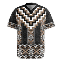 Brown Taniko Aotearoa Rugby Jersey Niho Taniwha Mix Poutama LT14