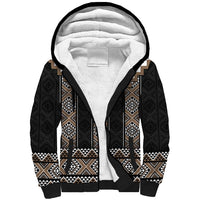 Brown Taniko Aotearoa Sherpa Hoodie Niho Taniwha Mix Poutama LT14