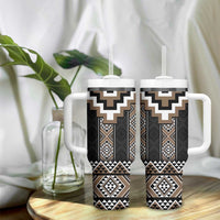 Brown Taniko Aotearoa Tumbler With Handle Niho Taniwha Mix Poutama LT14