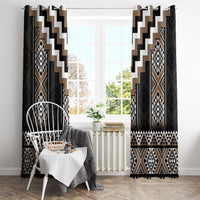 Brown Taniko Aotearoa Window Curtain Niho Taniwha Mix Poutama LT14