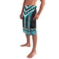 Turquoise Taniko Pattern Aotearoa Lavalava Niho Taniwha Mix Poutama LT14