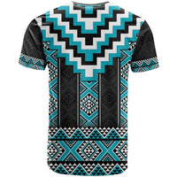Turquoise Taniko Pattern Aotearoa T Shirt Niho Taniwha Mix Poutama LT14 - Polynesian Pride