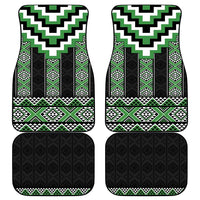 Green Taniko Pattern Aotearoa Car Mats Niho Taniwha Mix Poutama