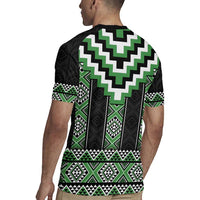Green Taniko Pattern Aotearoa Rugby Jersey Niho Taniwha Mix Poutama LT14