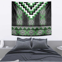 Green Taniko Pattern Aotearoa Tapestry Niho Taniwha Mix Poutama