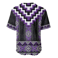 Purple Taniko Pattern Aotearoa Baseball Jersey Niho Taniwha Mix Poutama LT14 - Polynesian Pride