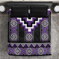 Purple Taniko Pattern Aotearoa Bedding Set Niho Taniwha Mix Poutama