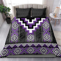 Purple Taniko Pattern Aotearoa Bedding Set Niho Taniwha Mix Poutama