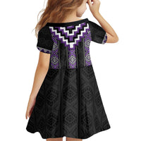 Purple Taniko Pattern Aotearoa Family Matching Puletasi and Hawaiian Shirt Niho Taniwha Mix Poutama LT14 - Polynesian Pride