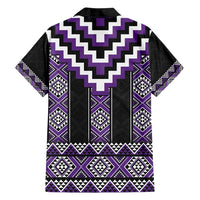 Purple Taniko Pattern Aotearoa Family Matching Puletasi and Hawaiian Shirt Niho Taniwha Mix Poutama LT14 - Polynesian Pride