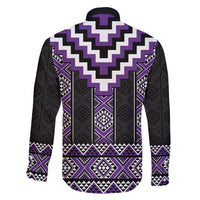 Purple Taniko Pattern Aotearoa Family Matching Puletasi and Hawaiian Shirt Niho Taniwha Mix Poutama LT14 - Polynesian Pride