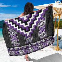 Purple Taniko Pattern Aotearoa Sarong Niho Taniwha Mix Poutama