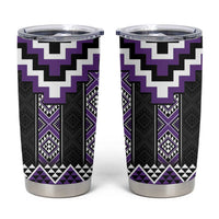Purple Taniko Pattern Aotearoa Tumbler Cup Niho Taniwha Mix Poutama LT14 Purple - Polynesian Pride