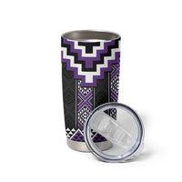 Purple Taniko Pattern Aotearoa Tumbler Cup Niho Taniwha Mix Poutama LT14 - Polynesian Pride