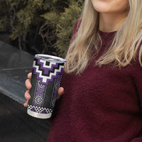 Purple Taniko Pattern Aotearoa Tumbler Cup Niho Taniwha Mix Poutama LT14 - Polynesian Pride
