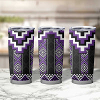 Purple Taniko Pattern Aotearoa Tumbler Cup Niho Taniwha Mix Poutama LT14 - Polynesian Pride