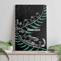 Custom New Zealand Silver Fern Rugby Canvas Wall Art Aotearoa Kiwi Maori Pattern LT14