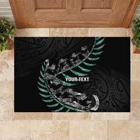 Custom New Zealand Silver Fern Rugby Rubber Doormat Aotearoa Kiwi Maori Pattern LT14