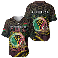 Personalised Vanuatu Baseball Jersey Yumi 45th Hapi Independens Dei - Black Version LT14