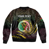 Personalised Vanuatu Bomber Jacket Yumi 46th Hapi Independens Dei - Black Version LT14 - Polynesian Pride