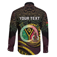 Personalised Vanuatu Family Matching Short Sleeve Bodycon Dress and Hawaiian Shirt Yumi 45th Hapi Independens Dei - Black Version LT14