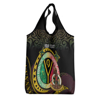 Personalised Vanuatu Grocery Bag Yumi 45th Hapi Independens Dei - Black Version LT14